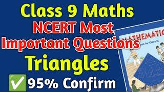 Class 9 Maths Triangles Most Important Questions | Most Important Questions of Class 9 Maths