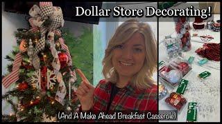 Decorating A Tree With Dollar Store Finds | Make Ahead Breakfast Casserole | Decorate With Me