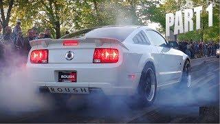 MUSCLE CARS & TUNER CARS BURNOUT SPECTACLE!! - Vantaa Cruising 5/2018 PART 1