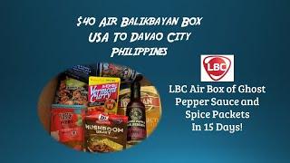 $40 Balikbayan Box- California to Davao in 15 days via LBC Air Box. Spices and Ghost Pepper Sauce!