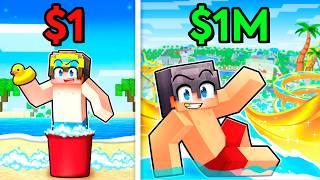 $1 vs $1,000,000 WATERPARK in Minecraft!