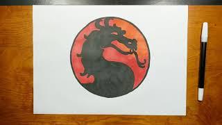 How to draw MORTAL KOMBAT LOGO step by step