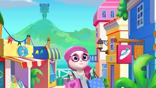 Glowing Talking Angela 2 Travels to Talking Toms World in White Outfit & Pink Makeup #Shorts 4K