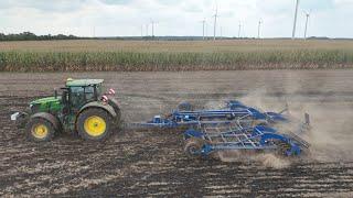 JOHN DEERE 6250 R mit ein KÖCKERLING ALLROUNDER flatline Grubber / 4K