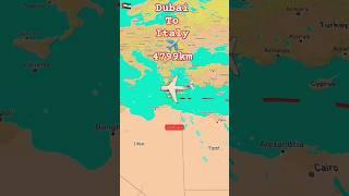 Dubai to Italy flight route |#aviation #airplane #flight #shortsfeed #shorts #dubai #1million #italy