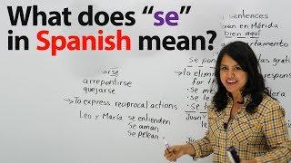 What is "SE" in Spanish?-- Learn EVERYTHING about "SE"