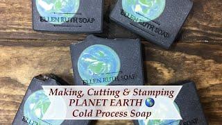 Making PLANET EARTH Soap using PVC mold embeds & Activated Charcoal  | Ellen Ruth Soap