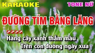 Karaoke Đường Tím Bằng Lăng Tone Nữ Nhạc Sống | Nguyễn Linh