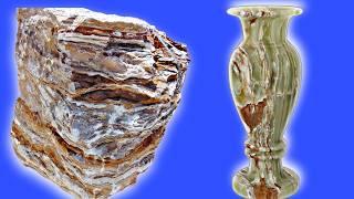 ONYX MARBLE: How ONYX MARBLE Handcrafted into a Vase || Onyx Marble Home Interior Decor