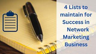 Lists To Maintain in Amway Business | Network Marketing | #Amway #AmwayPratik