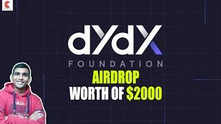 DYDX dex coin airdrop worth of $2,000 || how to claim dydx airdrop