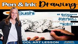 Line and Value High School Art Lesson: Drawing with Pen and Ink Art Project | High School Art Lesson