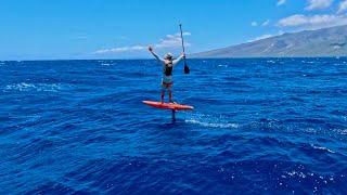 GNARLY downwind send! Maui to Molokai to Oahu on hydrofoil