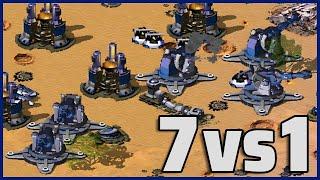 Red Alert 2 | GRAND CANNON DEFENCE | (7 vs 1 + Superweapons)