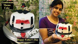 Father's Day Gentlemen's Bow Tie & Mustache Cake Tutorial | Birthday Cake for Men | #Gentleman #cake