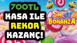 SLOT OYUNLARI  SWEET BONANZA 700₺ KÜÇÜK KASA İLE REKOR KAZANÇ ALDIK | #SlotOyunları #SweetBonanza