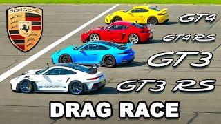 Porsche 911 GT3 RS v GT4 RS v GT3 v GT4: DRAG RACE