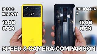 POCO X6 Pro vs REDMAGIC 7 SPEED TEST & CAMERA Comparison | Zeibiz