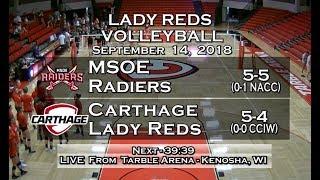 Carthage Women's Volleyball vs. MSOE 2018_9_14