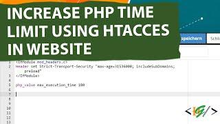 How to Increase PHP Time Limit via .Htaccess in Website | HTML | PHP