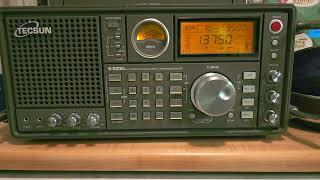 Radio Thailand English 13750 kHz Shortwave 0000 UTC on Tecsun S-2200x on telescopic antenna