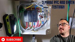 3 Phase Ze and PFC measurement. Prospective fault current and test sheet input .