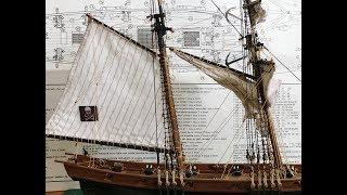 Mamoli Blackbeard's Sloop Pirate Ship Project: How to install Gaff Rigged Fore Sail