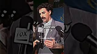 Borat gets interviewed by female interviewer  #alphamale #automobile #mentalhealthcare #funny