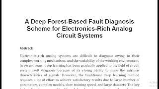 A Deep Forest Based Fault Diagnosis Scheme for Electronics Rich Analog Circuit Systems