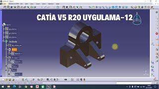 Catia v5 r20 Eğitim videoları Türkçe Örnek Çizimler Uygulama-12  #catia v5 r20