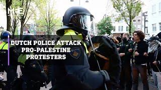 Dutch riot police clash with pro-Palestine protesters in Amsterdam