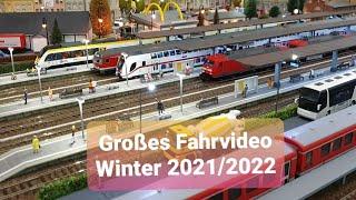 Großes Fahrvideo auf meiner Modelleisenbahn Anlage in H0, Winter 2021/2022 mit Störung und Ersatzzug