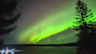 Aurora Borealis on a windy night in Bartlett Cove, Glacier Bay National Park