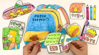 [paper ASMR] Packing a school bag! paper craft No music | paperdiy 종이놀이