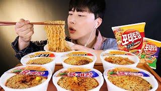 SUB)사발면에 미친 사발상윤쓰의 김치사발면 맛 포테토칩 육개장사발면 라면 먹방 MUKBANG 6 INSTANT NOODLES & POTATO CHIPS 리얼사운드