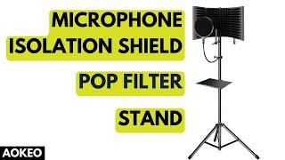 AOKEO - MICROPHONE ISOLATION SHIELD, POP FILTER, STAND