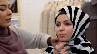 Live Hijab Tutorial with Habiba Da Silva - at Aab Flagship Boutique London