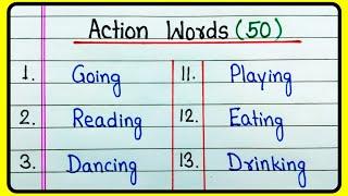 Action words 50 | Action words in English | Action verbs | Action words