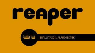 REAPER TUTORIAL 01 - Beállítások, alprojektek