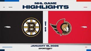 NHL Highlights | Bruins vs. Senators - January 18, 2025