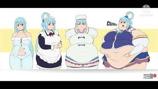 Anime Girls weight gain sequences