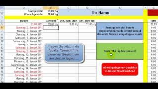 Gewichtskontrolle www.excel-shop.de