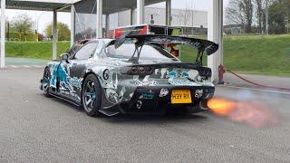 The CRAZIEST RX7 of the UK?! Extreme Flames, Bangs & 2step sounds