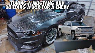 COYOTE MUSTANG COMES IN FOR A CUSTOM TUNE AND WE BUILD A WILD CUSTOM SUB BIX ON GM TRUCK