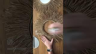 DIY/ Kağıt ipten ayna / Rafya Ayna / Raffia Mirror/ Bohemian #diy #kendinyap #macrame