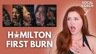 FIRST BURN I Hamilton I Vocal coach reacts!