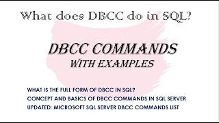 Concept and basics of DBCC Commands in SQL Server