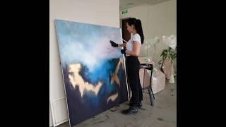 ABSTRACT PAINTING CREATION PROCESS | 140x160 cm