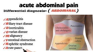 acute abdominal pain differential diagnosis |acute abdominal pain |medical_mnemonics786