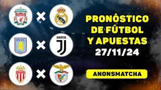 Pronósticos de fútbol para hoy deportivos Liverpool - Real Madrid, Aston Villa - Juventus